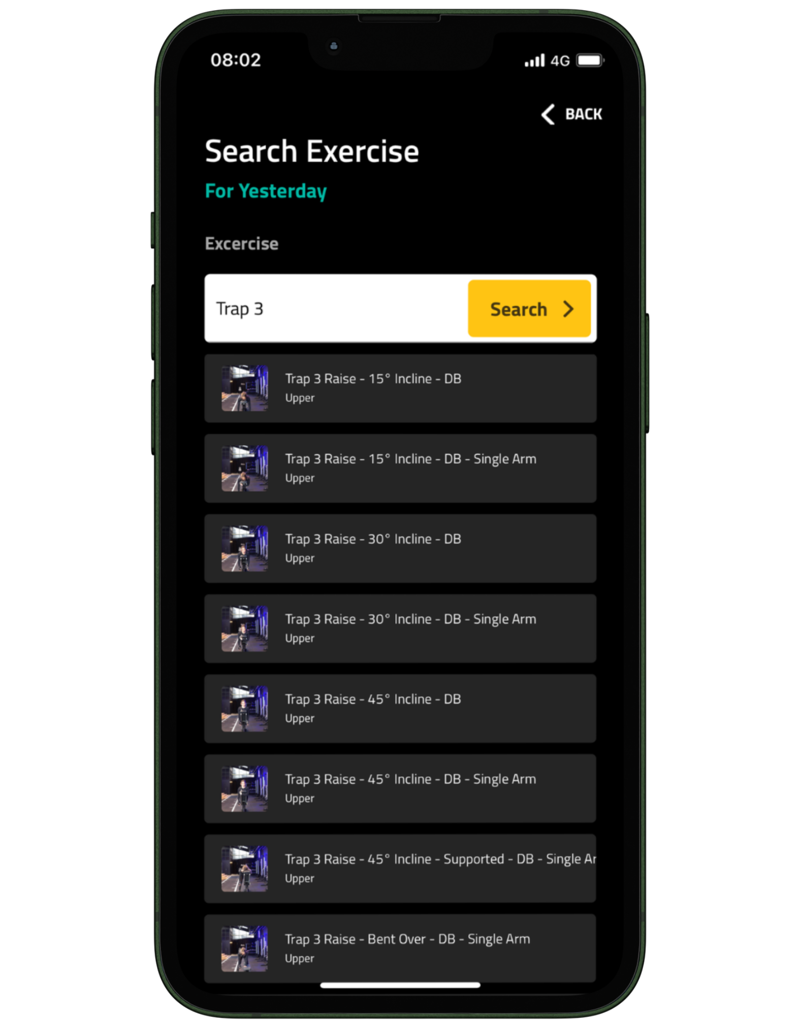 1900+ exercise library with an option to add your own exercises